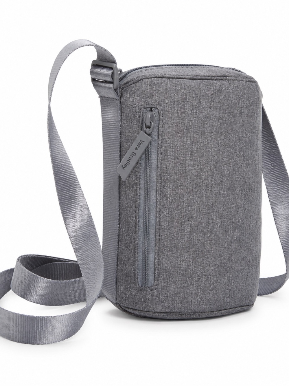 Vera Bradley Lighten Up Water Bottle Crossbody bag in a grey fabric